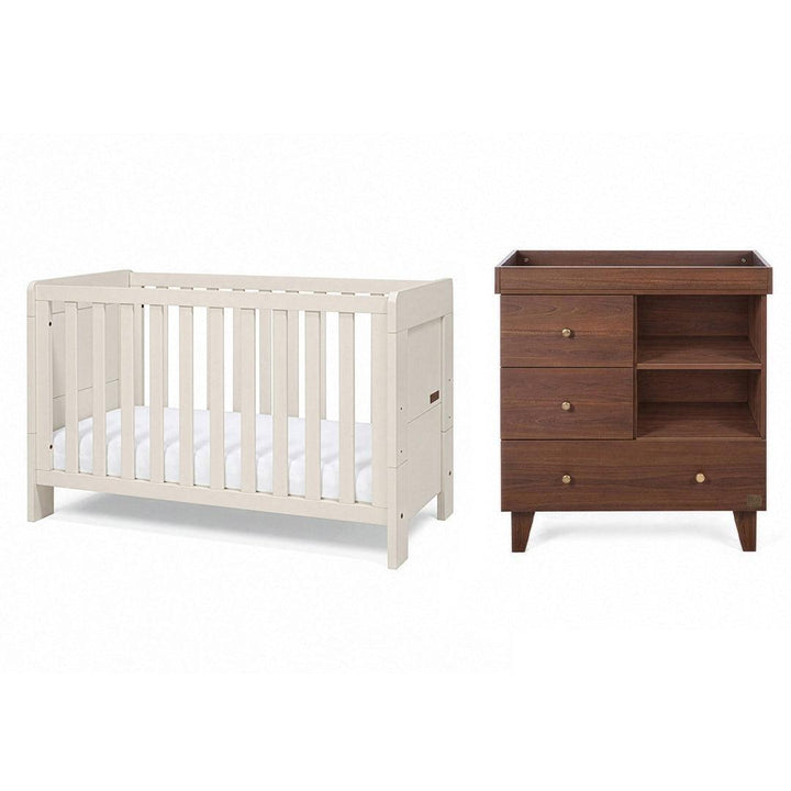 Tutti Bambini Origin Alba/Como 2 Piece Nursery Furniture Set - Cashmere/Rich Walnut-Nursery Sets-Cashmere/Rich Walnut-Cot | Natural Baby Shower