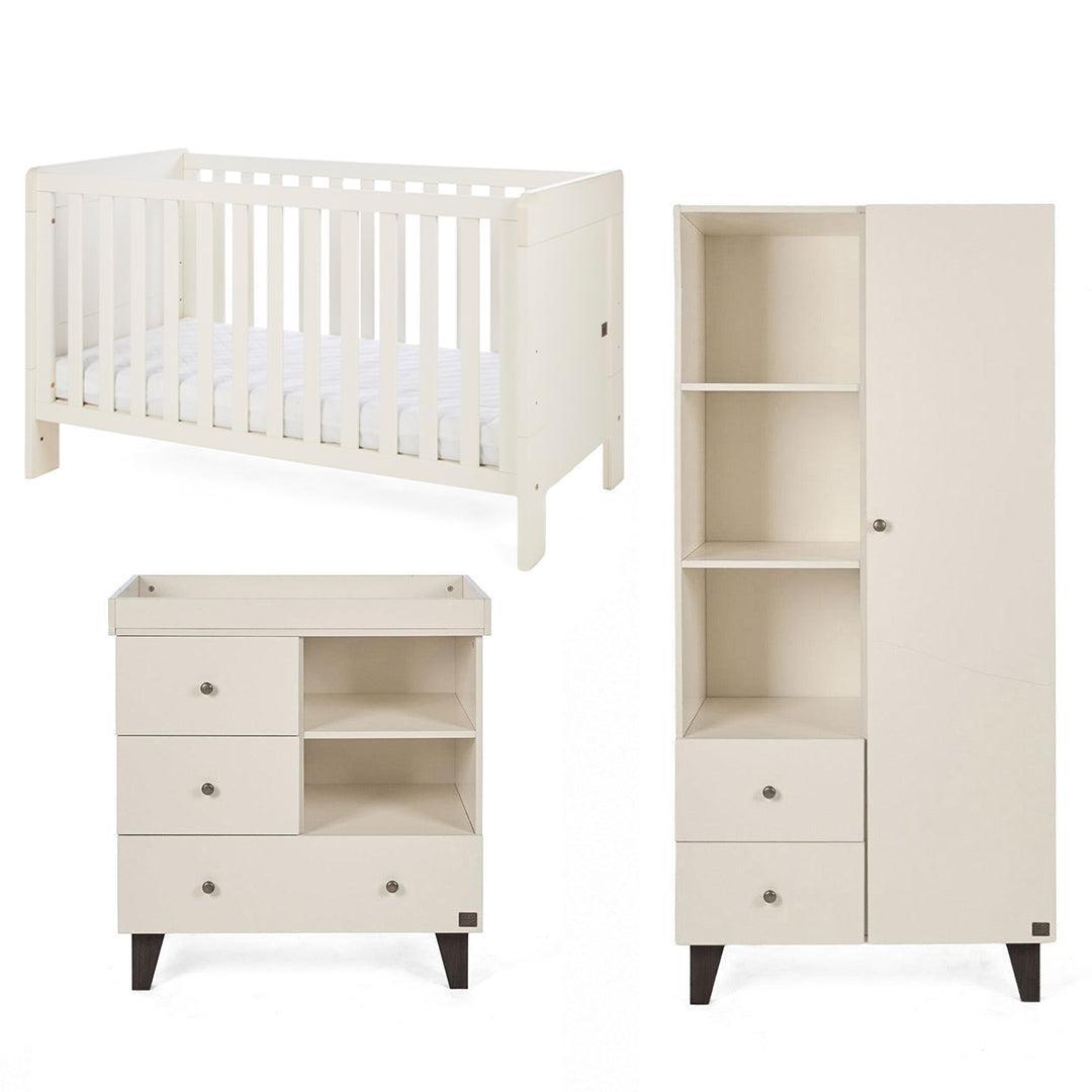 Tutti Bambini Origin Alba/Como 3 Piece Nursery Furniture Set - Cashmere/Cashmere-Nursery Sets-Cashmere/Cashmere-Cot Bed | Natural Baby Shower