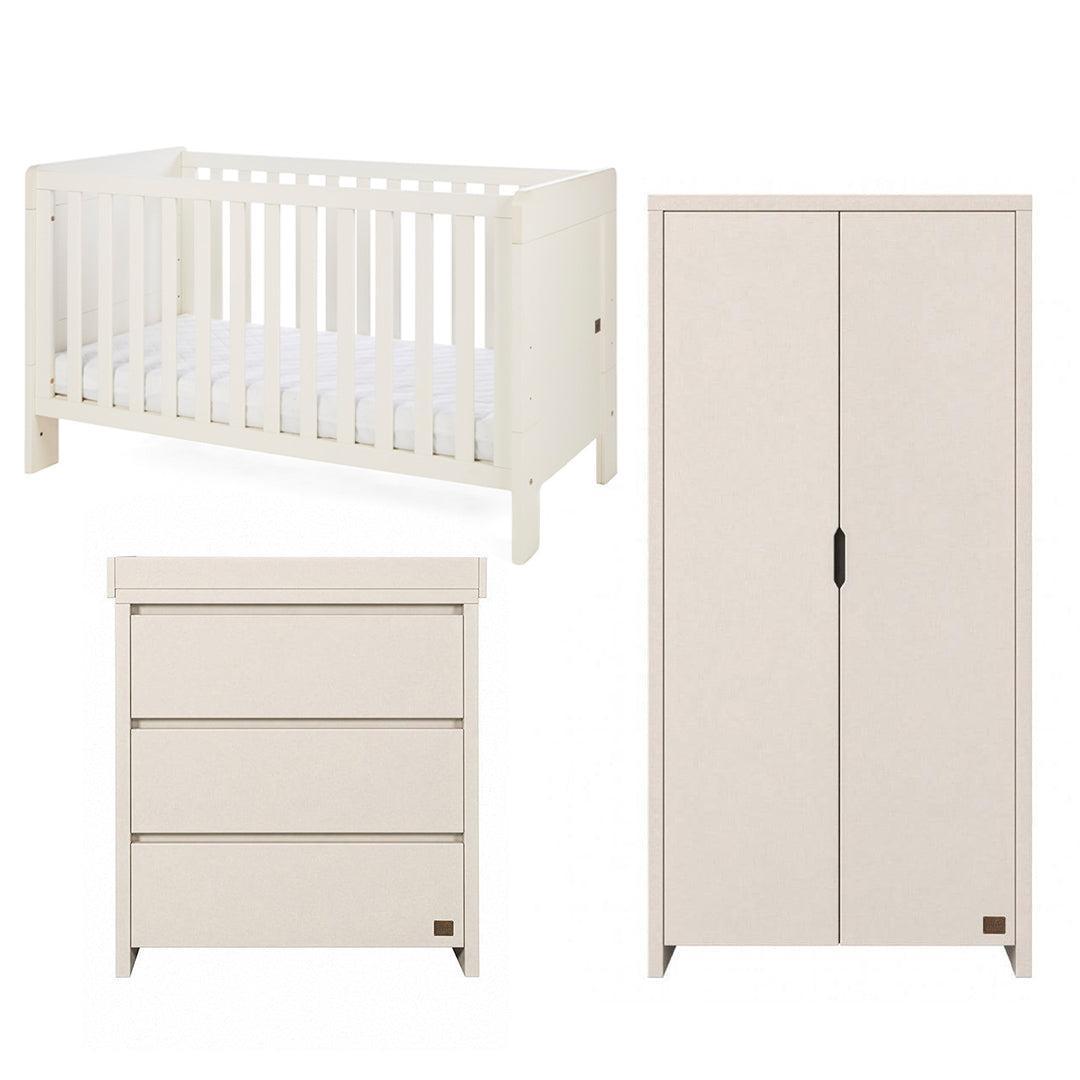 Tutti Bambini Origin Alba/Modena 3 Piece Nursery Furniture Set - Cashmere-Nursery Sets-Cashmere-Cot Bed | Natural Baby Shower