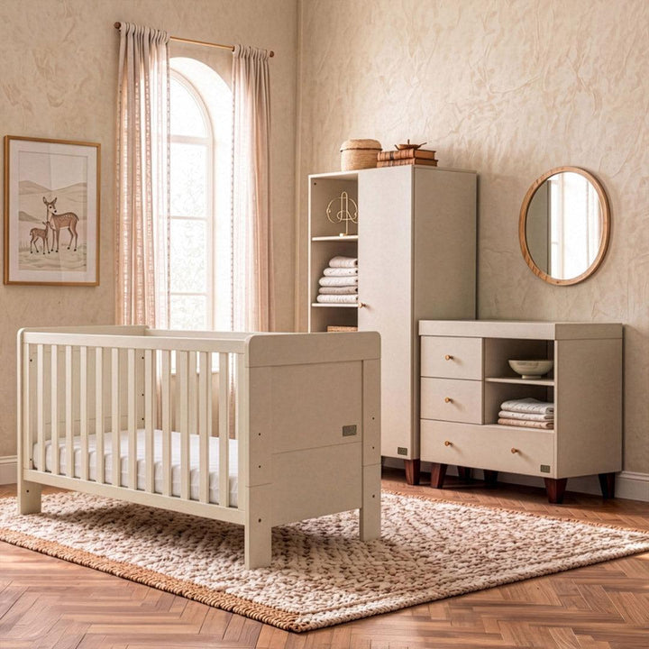 Tutti Bambini Origin Alba/Como 3 Piece Nursery Furniture Set - Cashmere/Cashmere-Nursery Sets-Cashmere/Cashmere-Cot | Natural Baby Shower