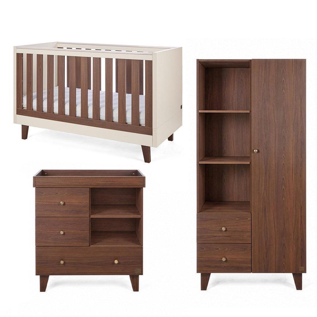 Tutti Bambini Origin Como 3 Piece Nursery Furniture Set - Rich Walnut-Nursery Sets- | Natural Baby Shower
