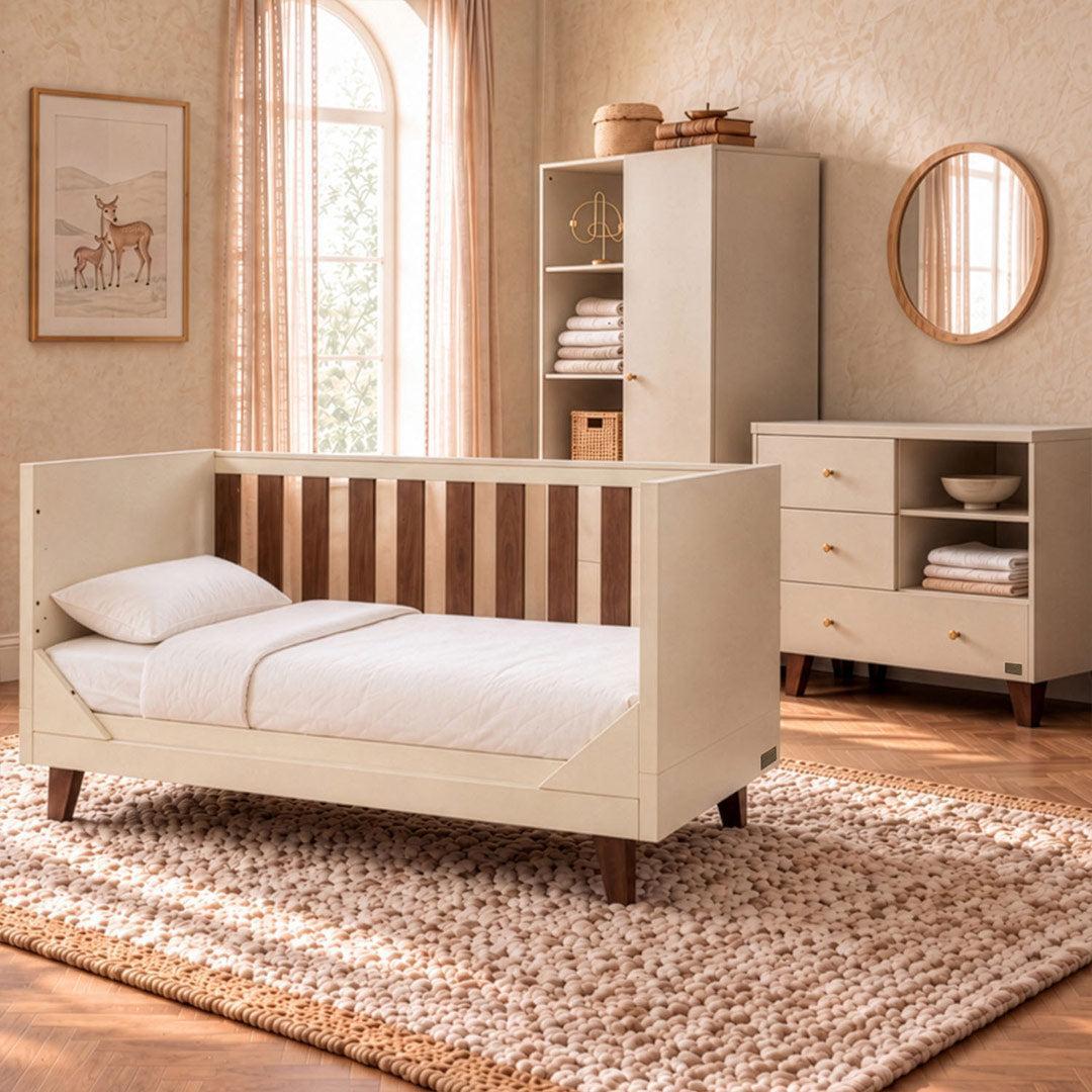 Tutti Bambini Origin Como Cot Bed - Cashmere/Rich Walnut-Cot Beds-Cashmere/Rich Walnut- | Natural Baby Shower