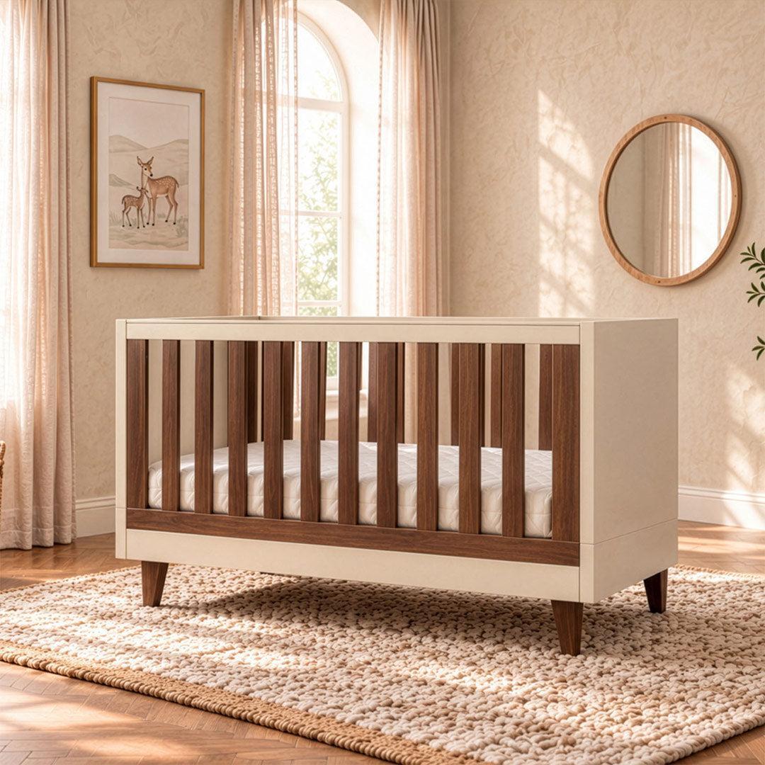 Tutti Bambini Origin Como Cot Bed - Cashmere/Rich Walnut-Cot Beds-Cashmere/Rich Walnut- | Natural Baby Shower