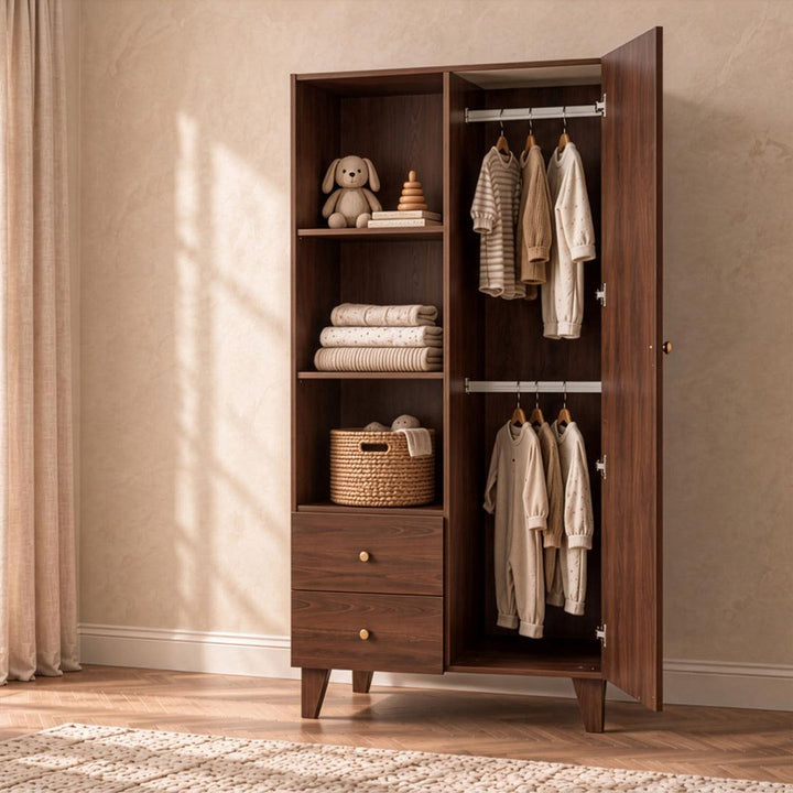 Tutti Bambini Origin Como Wardrobe - Rich Walnut-Wardrobes-Rich Walnut- | Natural Baby Shower