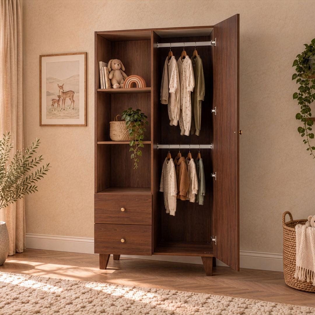 Tutti Bambini Origin Como Wardrobe - Rich Walnut-Wardrobes-Rich Walnut- | Natural Baby Shower