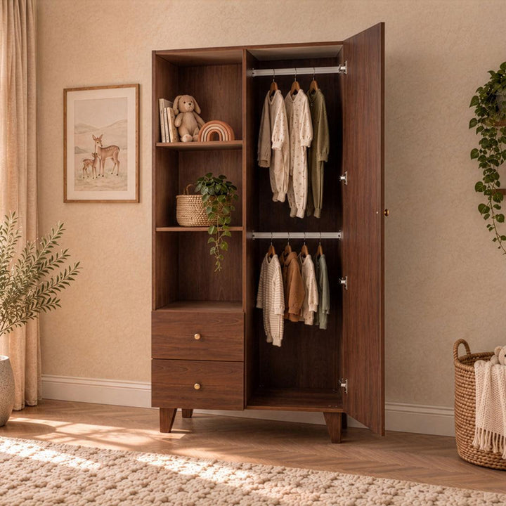 Tutti Bambini Origin Como Wardrobe - Rich Walnut-Wardrobes-Rich Walnut- | Natural Baby Shower