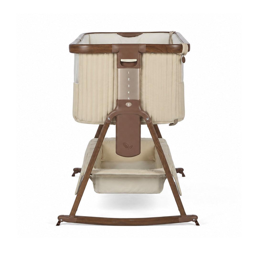 Tutti Bambini Origin CoZee Sense Bedside Crib - Rich Walnut & Quilted Cashmere-Bedside Cribs-Rich Walnut & Quilted Cashmere- | Natural Baby Shower