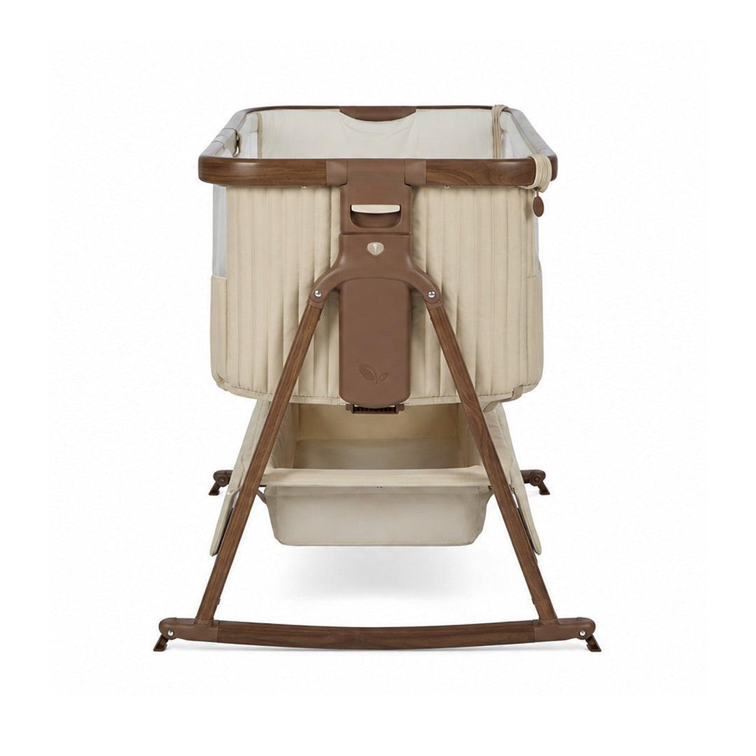 Tutti Bambini Origin CoZee Sense Bedside Crib - Rich Walnut & Quilted Cashmere-Bedside Cribs-Rich Walnut & Quilted Cashmere- | Natural Baby Shower