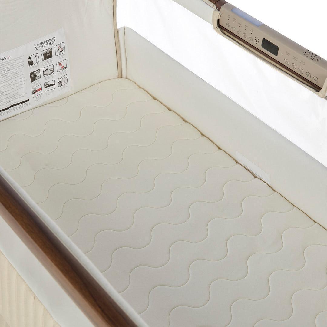 Tutti Bambini Origin CoZee Sense Bedside Crib - Rich Walnut & Quilted Cashmere-Bedside Cribs-Rich Walnut & Quilted Cashmere- | Natural Baby Shower