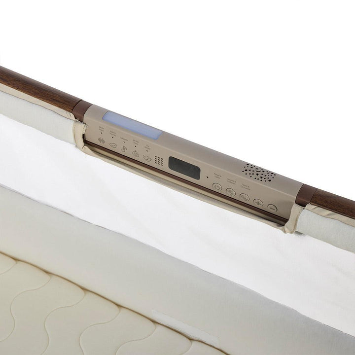 Tutti Bambini Origin CoZee Sense Bedside Crib - Rich Walnut & Quilted Cashmere-Bedside Cribs-Rich Walnut & Quilted Cashmere- | Natural Baby Shower