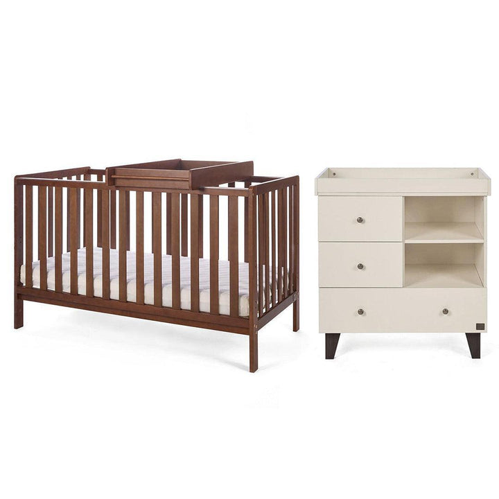 Tutti Bambini Origin Malmo/Como 2 Piece Nursery Furniture Set - Cashmere/Rich Walnut-Nursery Sets- | Natural Baby Shower