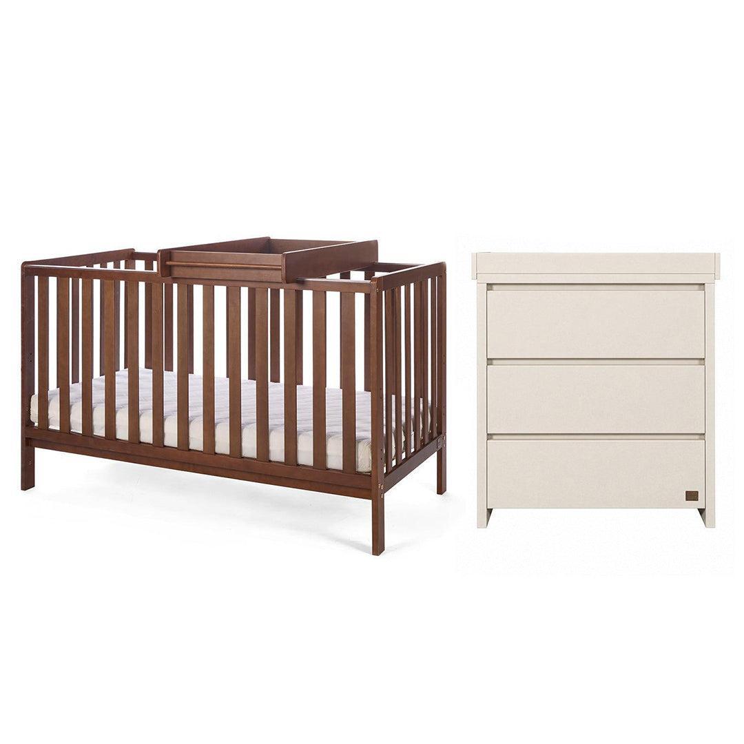 Tutti Bambini Origin Malmo/Modena 2 Piece Nursery Furniture Set - Rich Walnut/Cashmere-Nursery Sets- | Natural Baby Shower