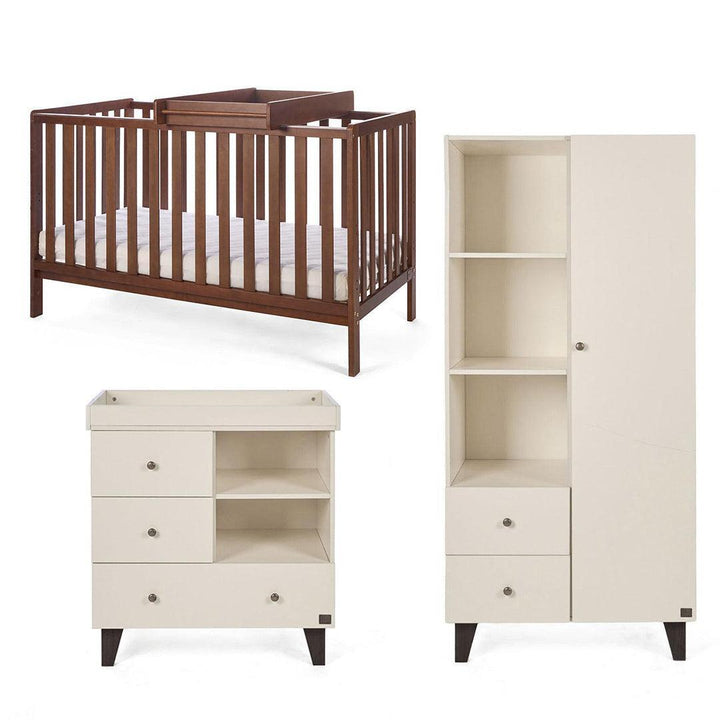 Tutti Bambini Origin Malmo/Como 3 Piece Nursery Furniture Set - Cashmere/Rich Walnut-Nursery Sets- | Natural Baby Shower