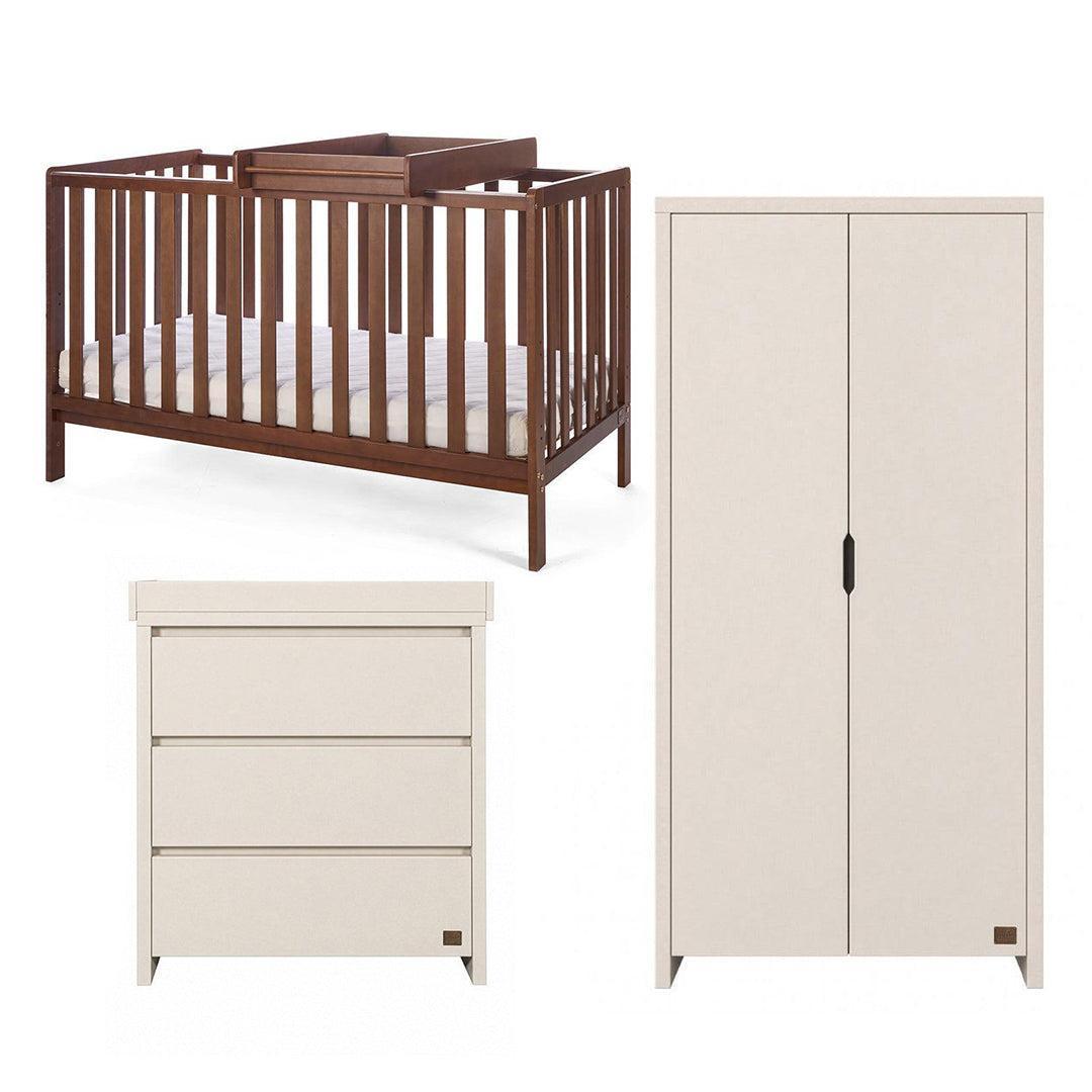 Tutti Bambini Origin Malmo/Modena 3 Piece Nursery Furniture Set - Rich Walnut/Cashmere-Nursery Sets- | Natural Baby Shower