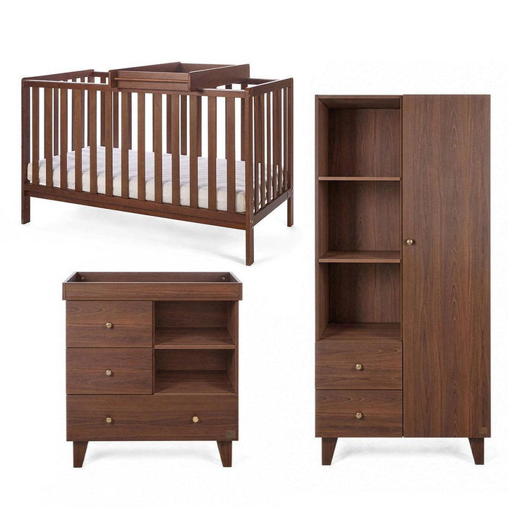 Tutti Bambini Origin Malmo/Como 3 Piece Nursery Furniture Set - Rich Walnut-Nursery Sets- | Natural Baby Shower