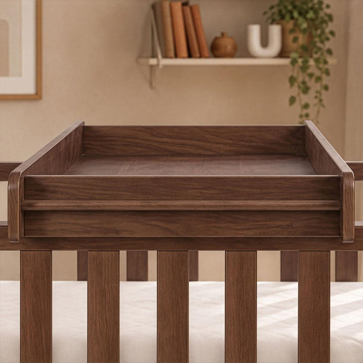 Tutti Bambini Origin Malmo Cot Bed, Cot Top Changer & Mattress Bundle - Rich Walnut-Cot Beds-Rich Walnut- | Natural Baby Shower