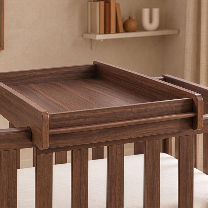 Tutti Bambini Origin Malmo Cot Bed, Cot Top Changer & Mattress Bundle - Rich Walnut-Cot Beds-Rich Walnut- | Natural Baby Shower