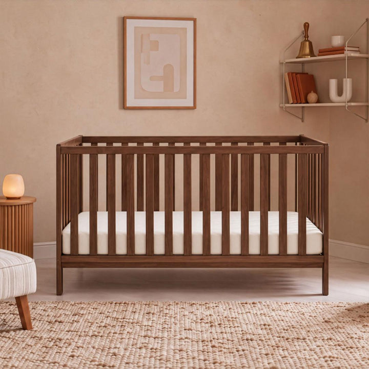 Tutti Bambini Origin Malmo Cot Bed, Cot Top Changer & Mattress Bundle - Rich Walnut-Cot Beds-Rich Walnut- | Natural Baby Shower