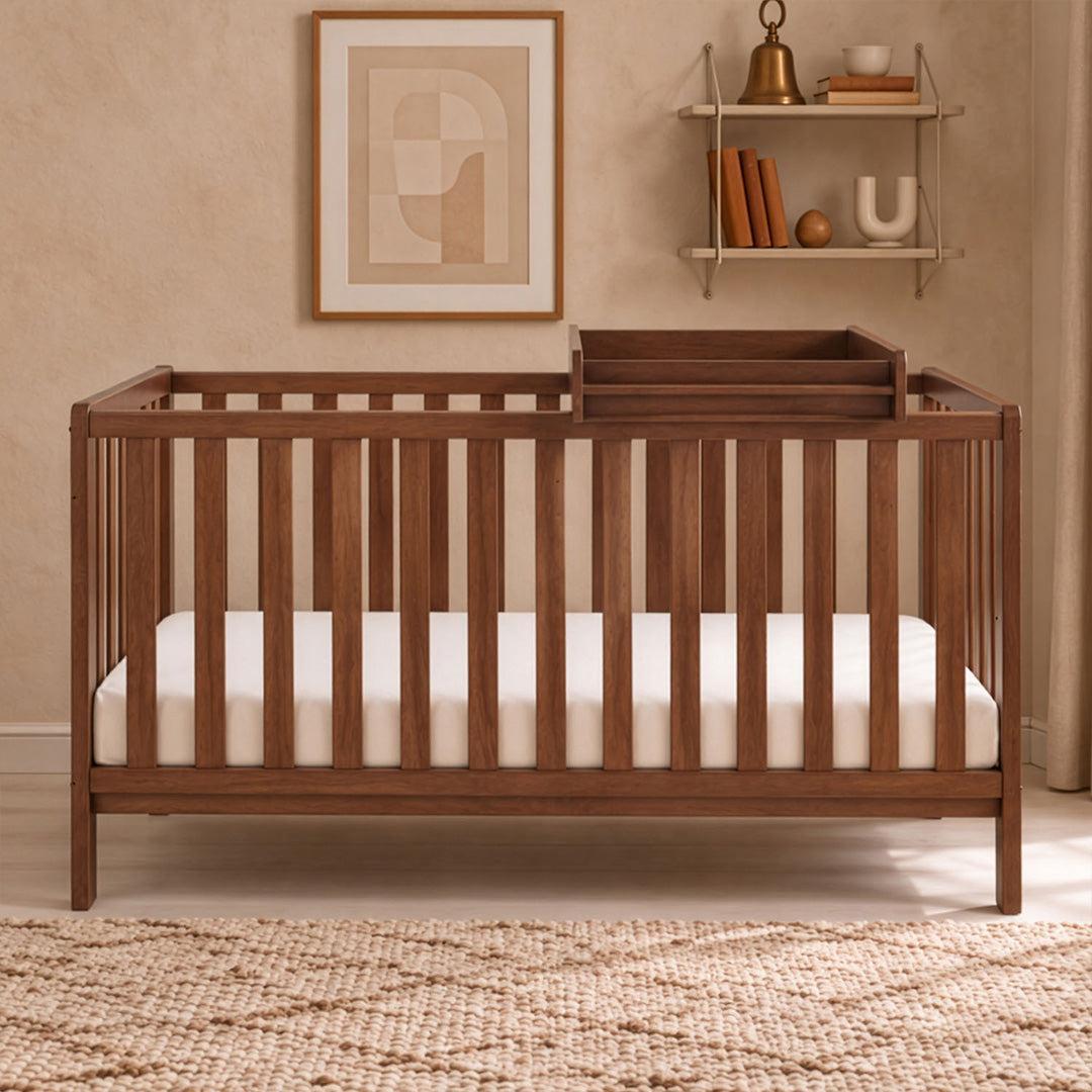 Tutti Bambini Origin Malmo Cot Bed, Cot Top Changer & Mattress Bundle - Rich Walnut-Cot Beds-Rich Walnut- | Natural Baby Shower