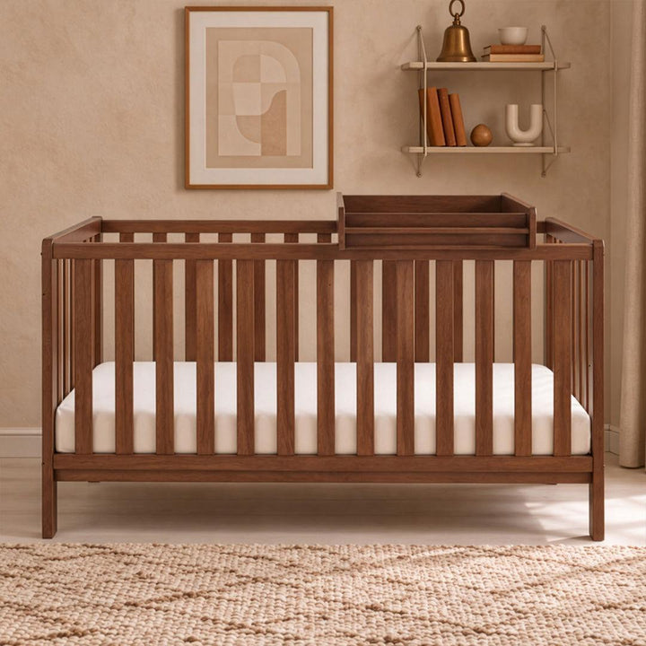 Tutti Bambini Origin Malmo Cot Bed, Cot Top Changer & Mattress Bundle - Rich Walnut-Cot Beds-Rich Walnut- | Natural Baby Shower