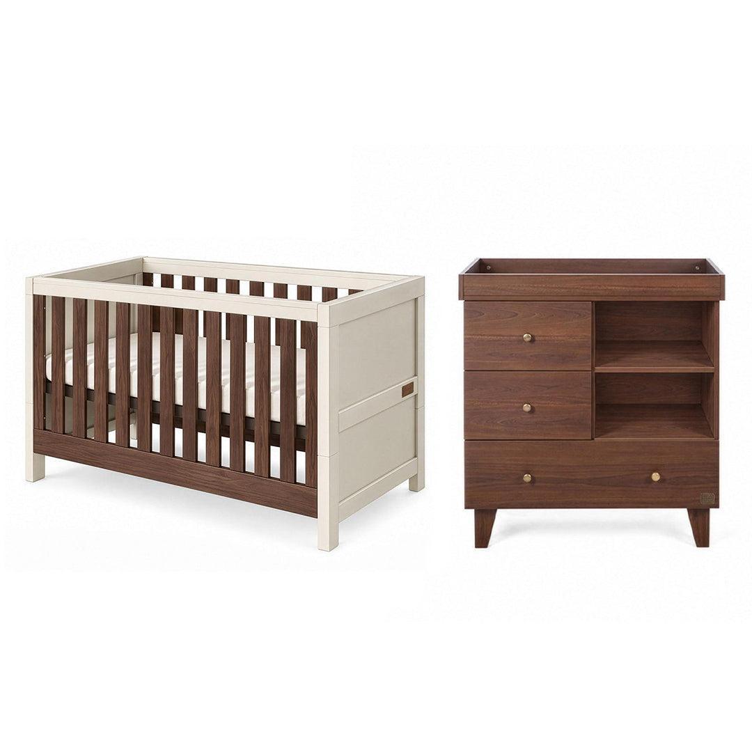 Tutti Bambini Origin Modena/Como 2 Piece Nursery Furniture Set - Cashmere/Rich Walnut-Nursery Sets- | Natural Baby Shower