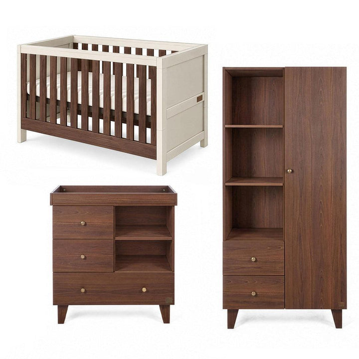 Tutti Bambini Origin Modena/Como 3 Piece Nursery Furniture Set - Cashmere/Rich Walnut-Nursery Sets- | Natural Baby Shower