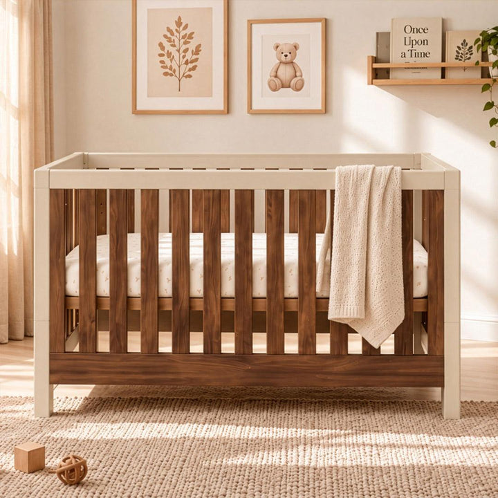 Tutti Bambini Origin Modena Cot Bed - Cashmere/Rich Walnut-Cot Beds-Cashmere/Rich Walnut- | Natural Baby Shower