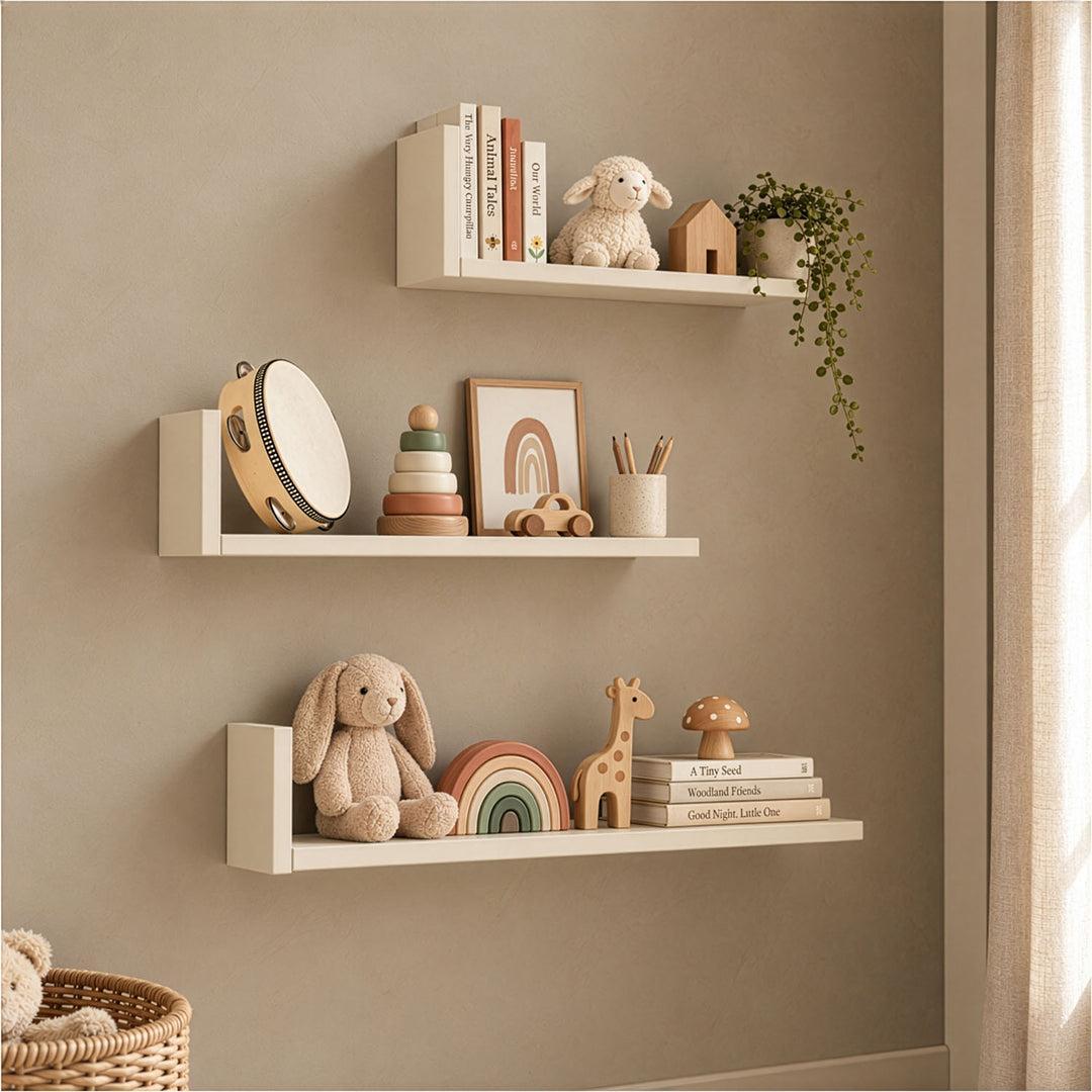 Tutti Bambini Origin Set of Three L-Shaped Wall Shelves - Cashmere-Shelves-Cashmere- | Natural Baby Shower