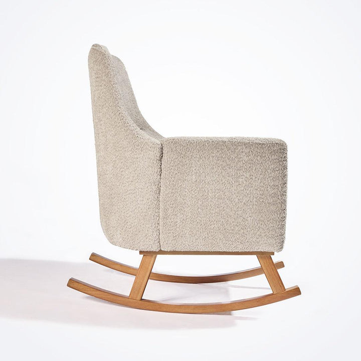 Tutti Bambini Oscar Luxe Rocking Chair & Footstool - Teddy Mushroom-Feeding Chairs-Teddy Mushroom-One Size | Natural Baby Shower