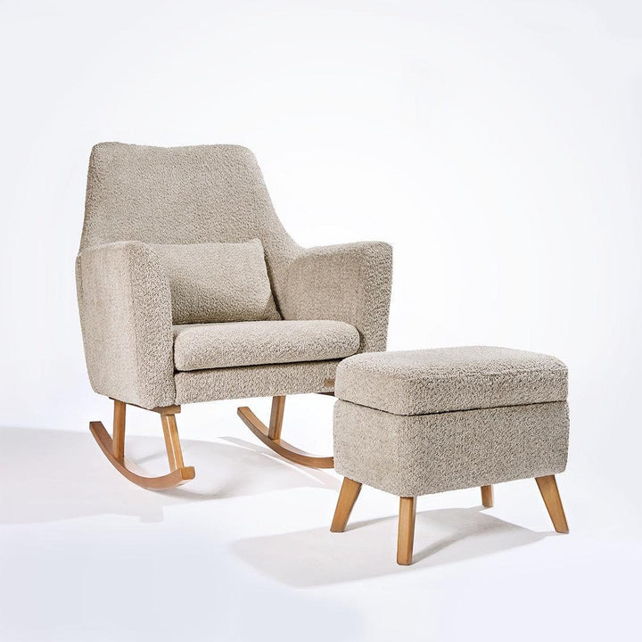 Tutti Bambini Oscar Luxe Rocking Chair & Footstool - Teddy Mushroom-Feeding Chairs-Teddy Mushroom-One Size | Natural Baby Shower