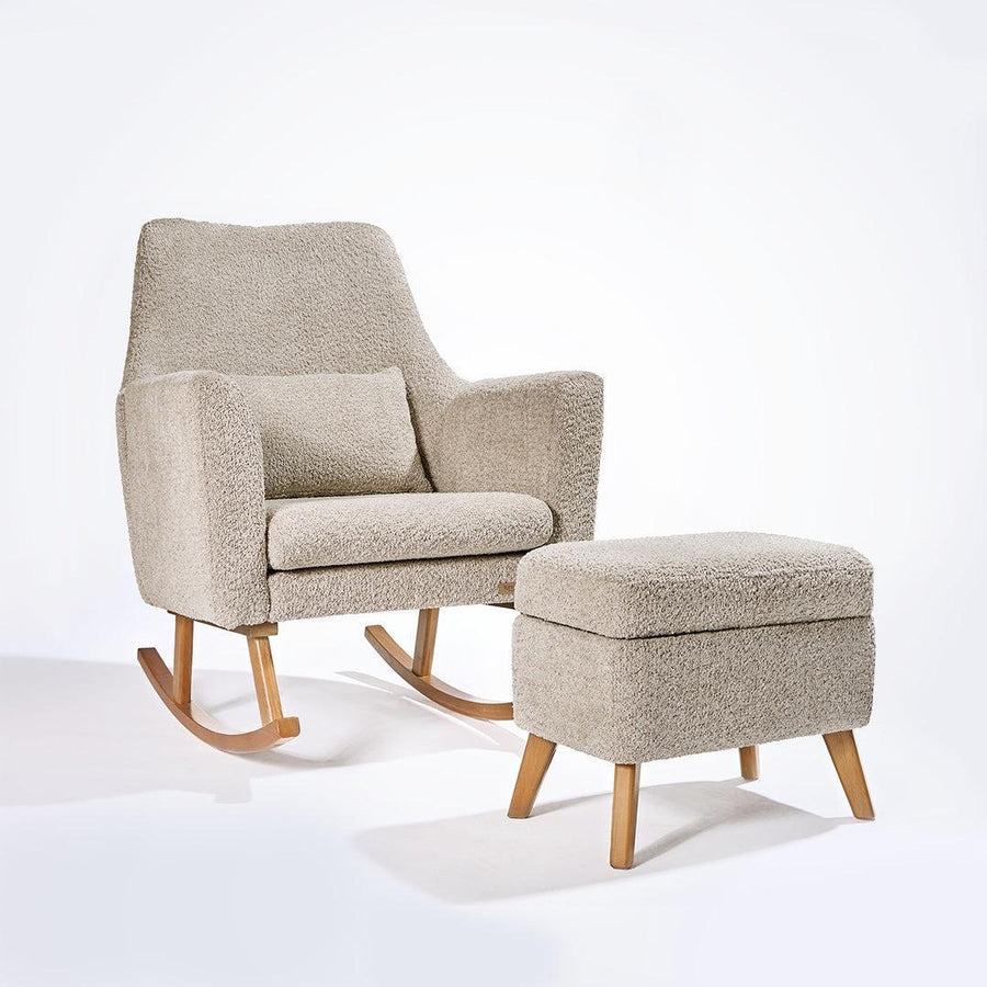 Tutti Bambini Oscar Luxe Rocking Chair & Footstool - Teddy Mushroom-Feeding Chairs-Teddy Mushroom-One Size | Natural Baby Shower