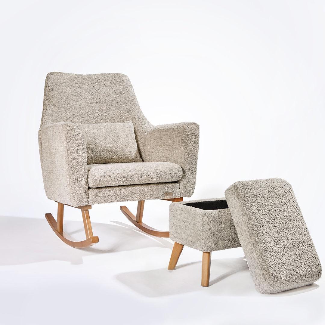 Tutti Bambini Oscar Luxe Rocking Chair & Footstool - Teddy Mushroom-Feeding Chairs-Teddy Mushroom-One Size | Natural Baby Shower