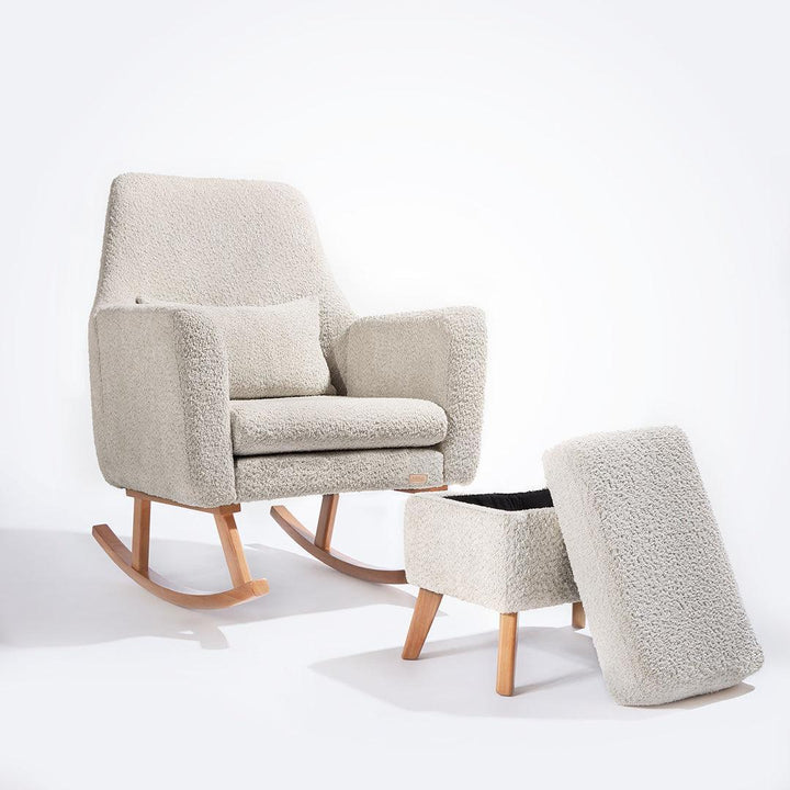 Tutti Bambini Oscar Luxe Rocking Chair & Footstool - Teddy Sage-Feeding Chairs-Teddy Sage-One Size | Natural Baby Shower