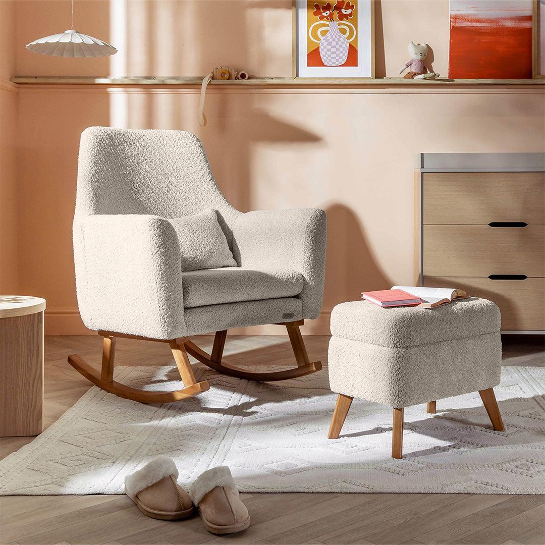 Tutti Bambini Oscar Luxe Rocking Chair & Footstool - Teddy Sage-Feeding Chairs-Teddy Sage-One Size | Natural Baby Shower