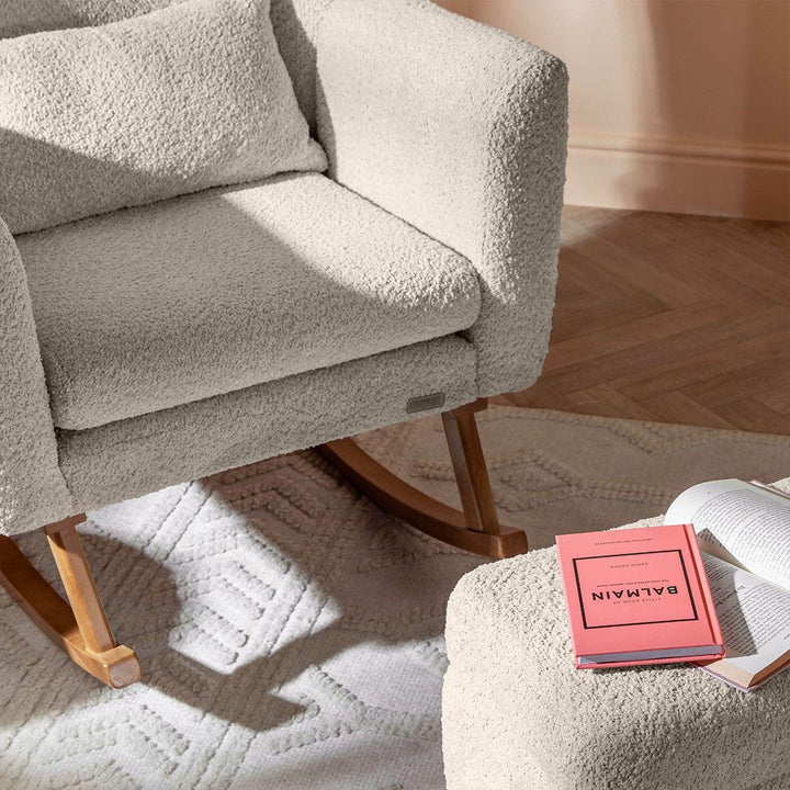 Tutti Bambini Oscar Luxe Rocking Chair & Footstool - Teddy Sage-Feeding Chairs-Teddy Sage-One Size | Natural Baby Shower