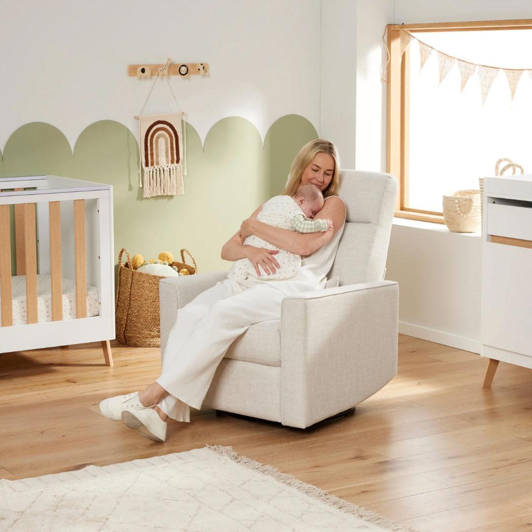 Tutti Bambini Paige Recliner Glider Nursery Chair - Vanilla Boucle-Feeding Chairs-Vanilla Boucle- | Natural Baby Shower
