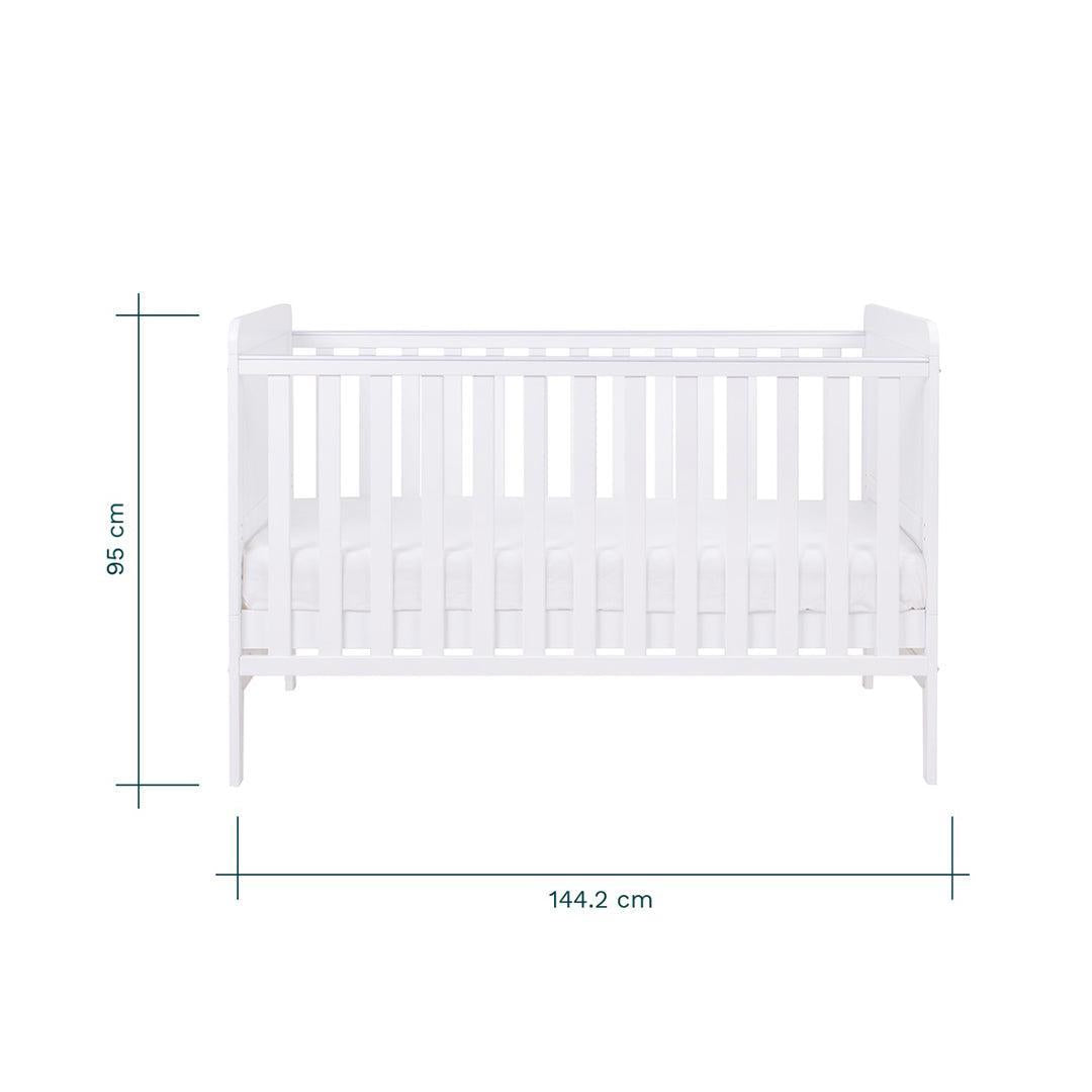 Tutti Bambini Rio Cot Bed with Cot Top Changer & Mattress - White-Cot Beds-White- | Natural Baby Shower