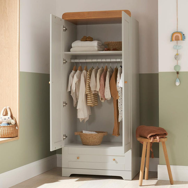 Tutti Bambini Rio Wardrobe - Dove Grey/Honey Oak-Wardrobes-Dove Grey/Honey Oak- | Natural Baby Shower
