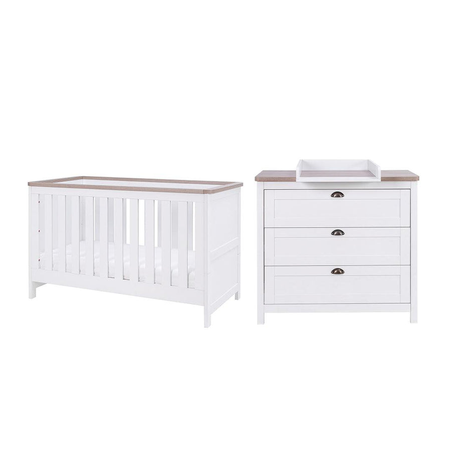 Tutti Bambini Verona 2 Piece Room Set - White/Oak-Nursery Sets-White/Oak-No Mattress | Natural Baby Shower