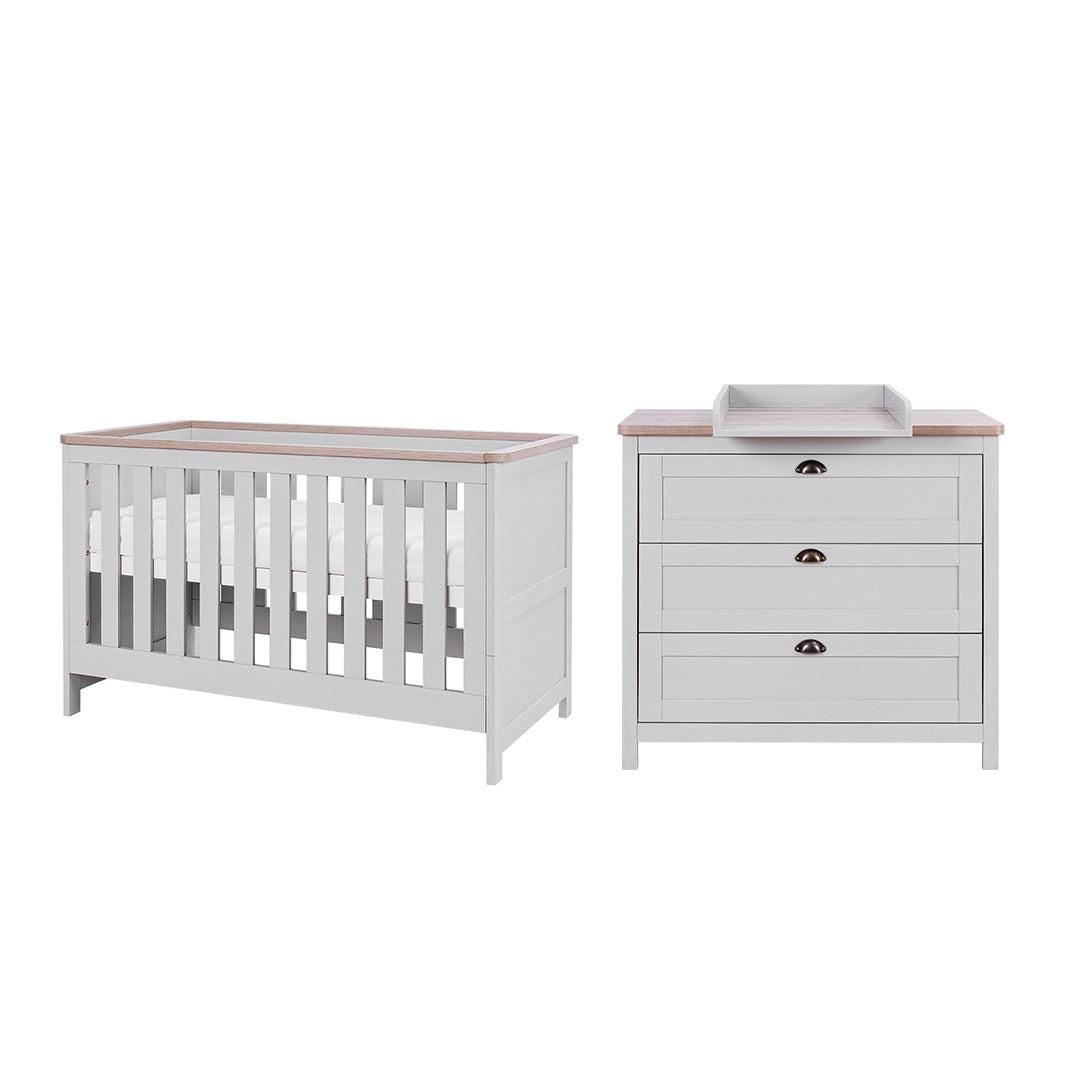 Tutti Bambini Verona 2 Piece Room Set - Dove Grey/Oak-Nursery Sets-Dove Grey/Oak-No Mattress | Natural Baby Shower