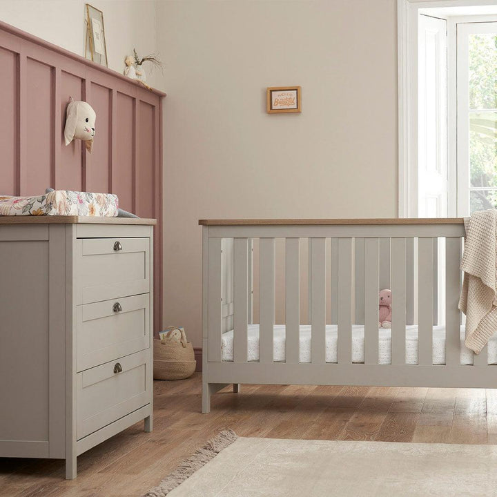 Tutti Bambini Verona 2 Piece Room Set - Dove Grey/Oak-Nursery Sets-Dove Grey/Oak-No Mattress | Natural Baby Shower