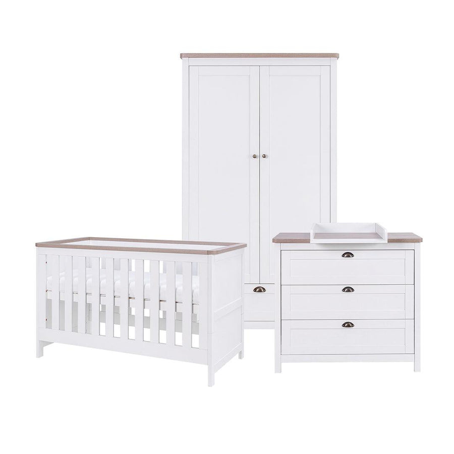 Tutti Bambini Verona 3 Piece Room Set - White/Oak-Nursery Sets-White/Oak-No Mattress | Natural Baby Shower