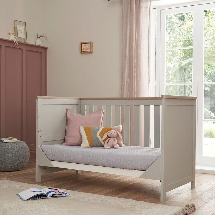 Tutti Bambini Verona Cot Bed - Dove Grey/Oak-Cot Beds-Dove Grey/Oak-No Mattress | Natural Baby Shower