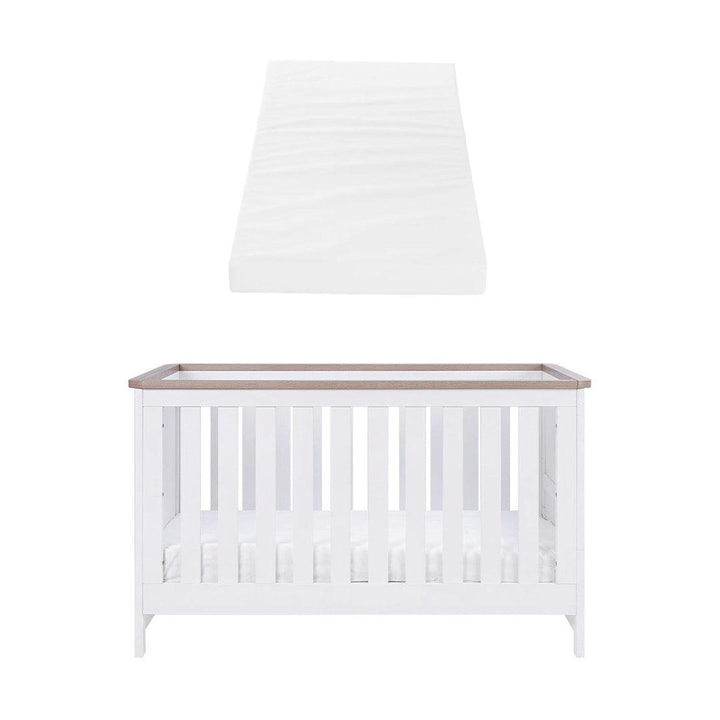 Tutti Bambini Verona Cot Bed - White/Oak-Cot Beds-White/Oak-Eco Fibre Deluxe Cot Bed Mattress | Natural Baby Shower