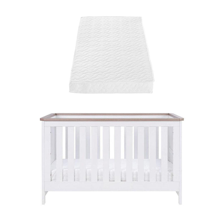 Tutti Bambini Verona Cot Bed - White/Oak-Cot Beds-White/Oak-Pocket Sprung Cot Bed Mattress | Natural Baby Shower