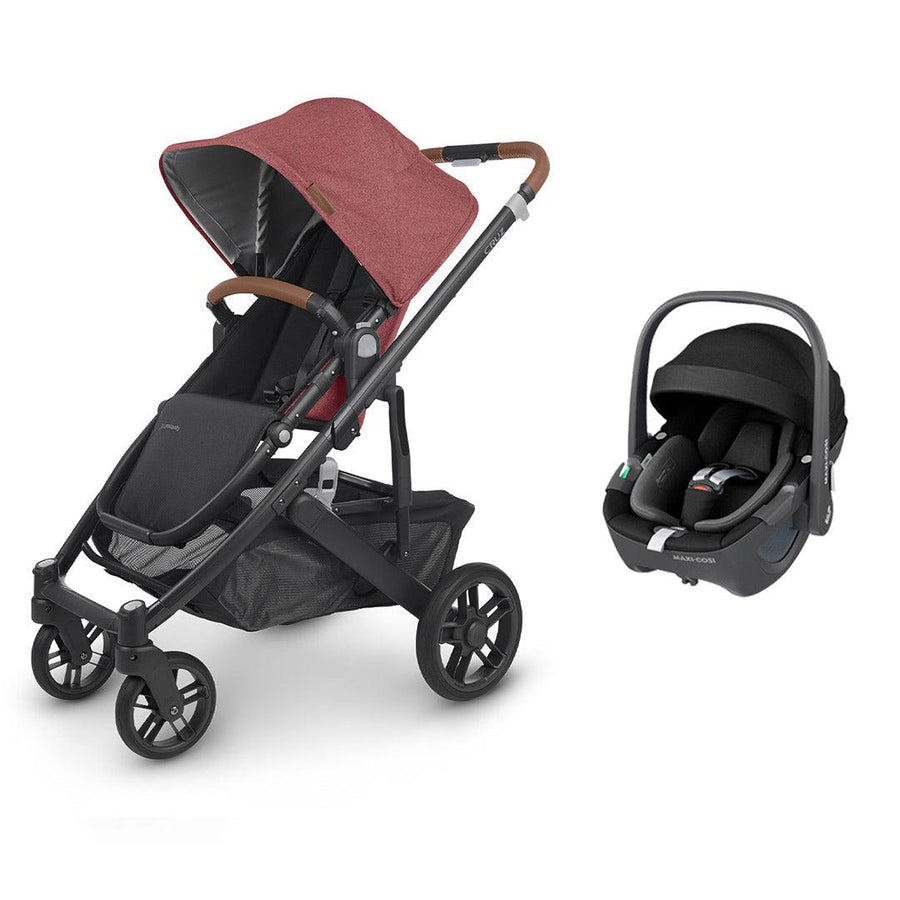 UPPAbaby CRUZ V2 + Pebble 360/360 Pro Travel System - Lucy-Travel Systems-No Carrycot-Pebble i-Size Car Seat | Natural Baby Shower