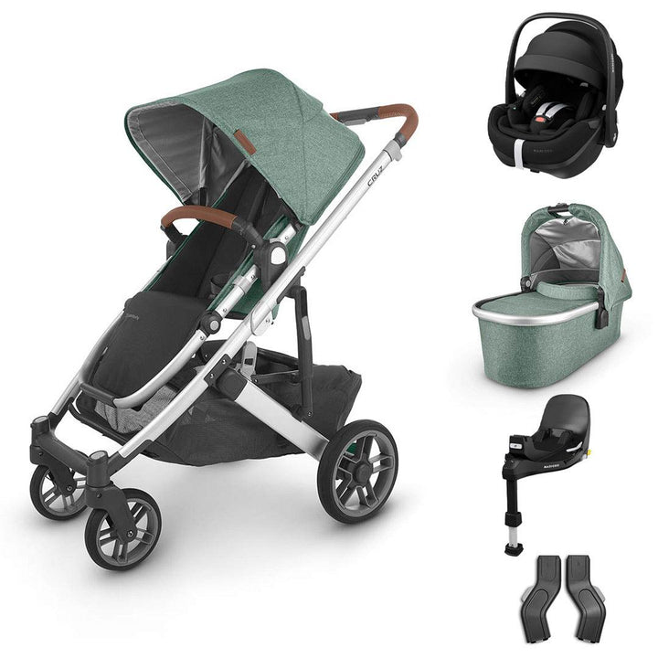 UPPAbaby CRUZ V2 + Pebble 360 Pro Travel System - Emmett-Travel Systems-Pebble 360 Pro Base-With Carrycot | Natural Baby Shower