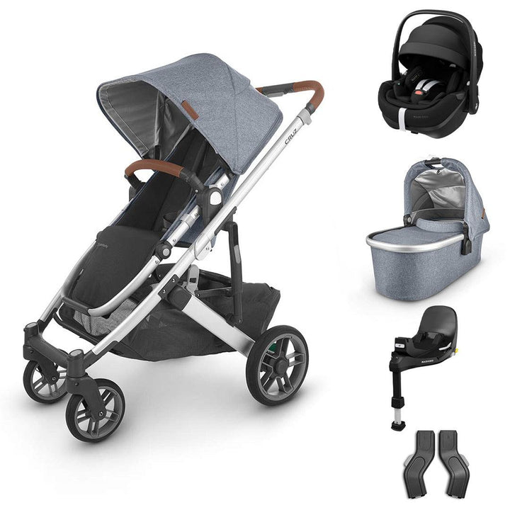 UPPAbaby CRUZ V2 + Pebble 360 Pro Travel System - Gregory-Travel Systems-Pebble 360 Pro Base-With Carrycot | Natural Baby Shower