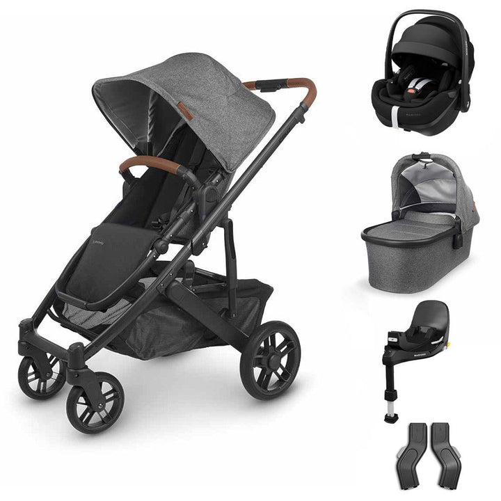 UPPAbaby CRUZ V2 + Pebble 360 Pro Travel System - Greyson-Travel Systems-Pebble 360 Pro Base-With Carrycot | Natural Baby Shower