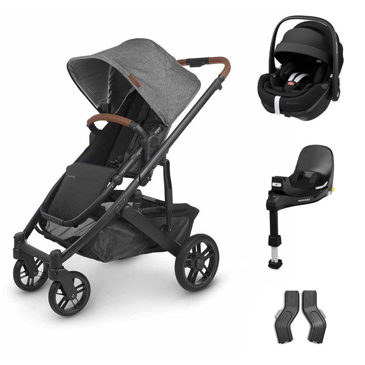 UPPAbaby CRUZ V2 + Pebble 360 Pro Travel System - Greyson-Travel Systems-Pebble 360 Pro Base-No Carrycot | Natural Baby Shower